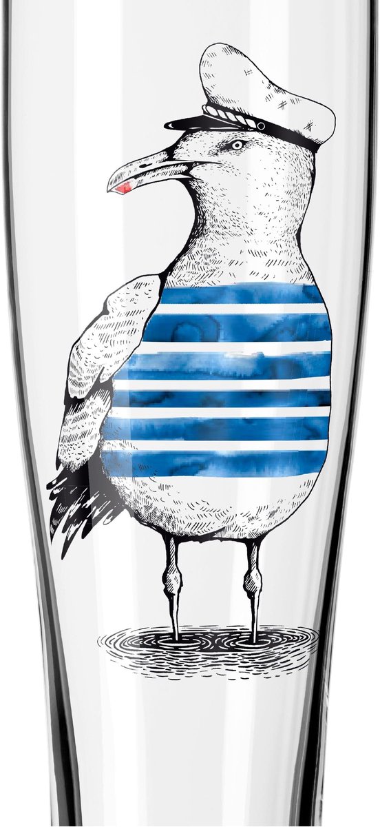 Ritzenhoff Bierglazen Weizen - Zee Design - 2 Stuks - Kristalglas - 646 ml - Bierglazen Set - Weizenbierglas - Geschikt voor de Vaatwasser