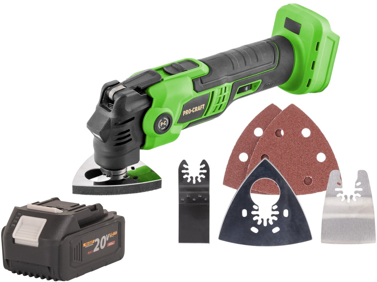 Procraft PMT22bb accu multifunctioneel gereedschap 20 V borstelloos + 1x accu 4,0 Ah - zonder oplader