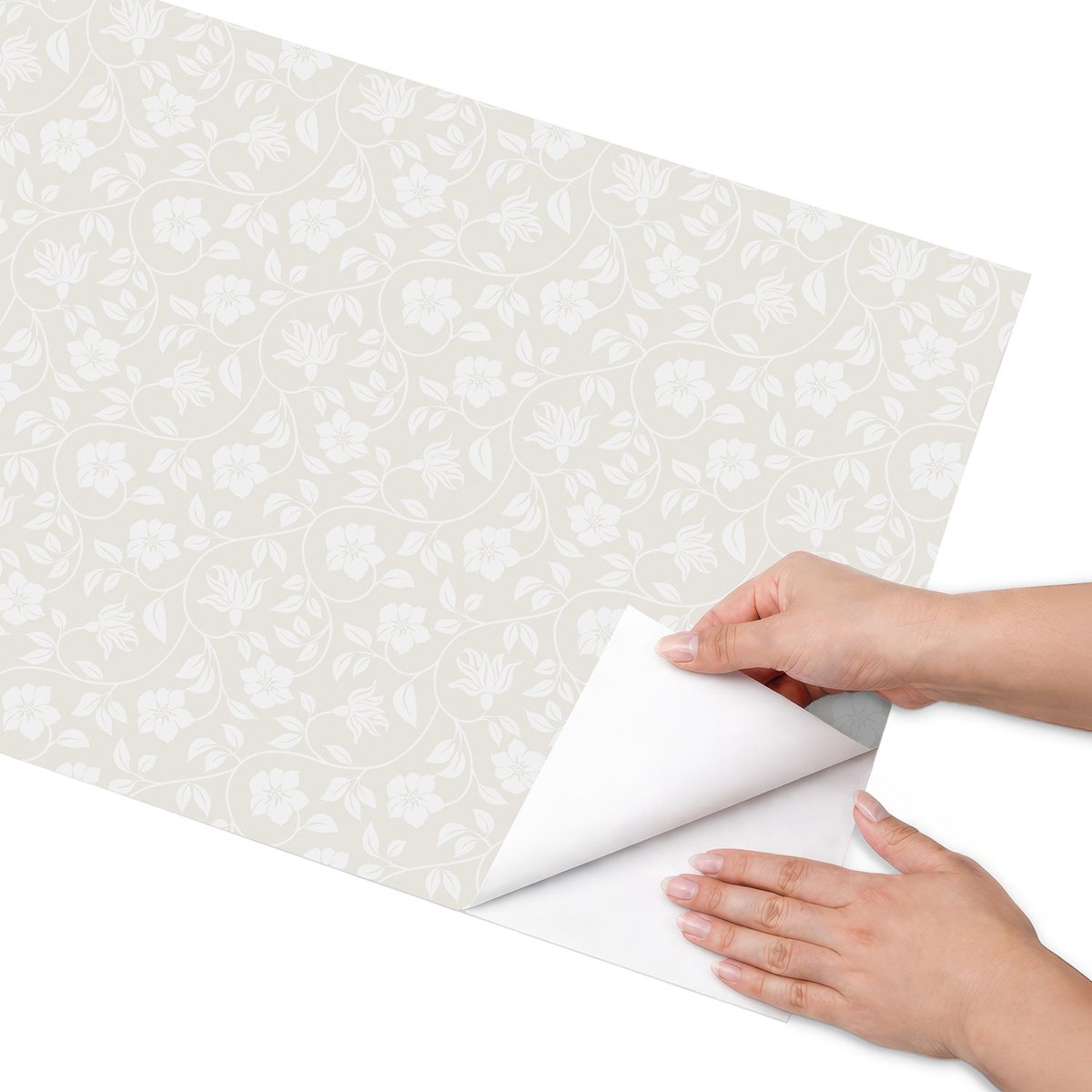 Coloray Meubel Wrap Folie - Beige Meubelfolie - 50x100 cm - Meubel Wrap Folie Bloemenpatroon - Plakfolie Meubels - Minimalist Meubelfolie - Decoratiefolie Zelfklevend - Slaapkamer decoratie - Bloemen en planten