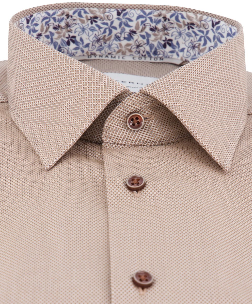 Eterna overhemd korte mouw beige