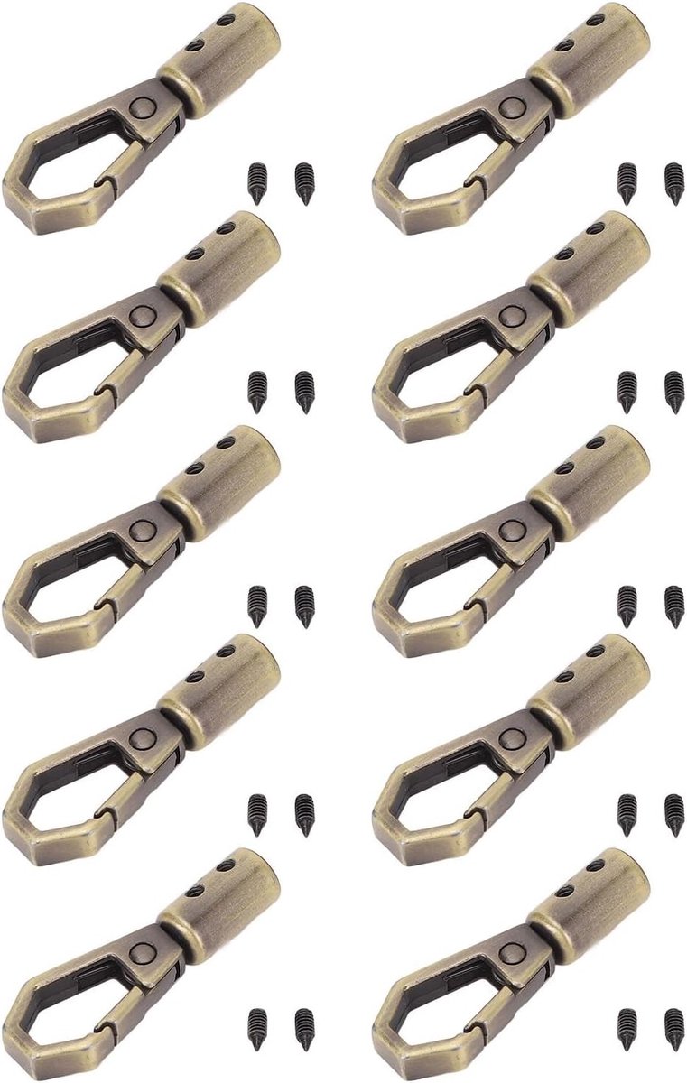 Allecto - Koorduiteinden - Legering - Metaal - Eindstopstopper - Klok - Kneepers - Lanyard - Kleding - Oude brons