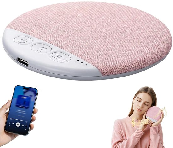 Bluetooth Kussenluidspreker Draadloos 40mm Driver Stereo Bas Witte Ruis Ultra-Dun Roze 96×12 mm