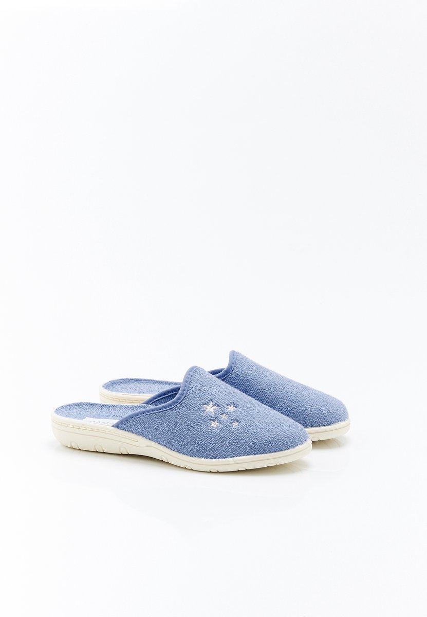 Damart - Badstoffen muiltjes - Dames - Blauw - 37