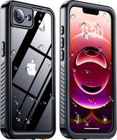 Étui étanche SBG pour Apple iPhone 16e | Sous l'eau jusqu'à deux mètres | Poignée antidérapante | Certifié IP68 | Transparent / noir