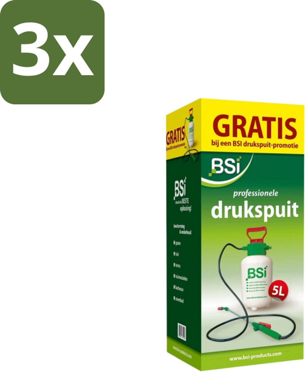 BSI – Drukspuit – Wit/Groen – 5 L - Bulkverpakking - 3 stuks