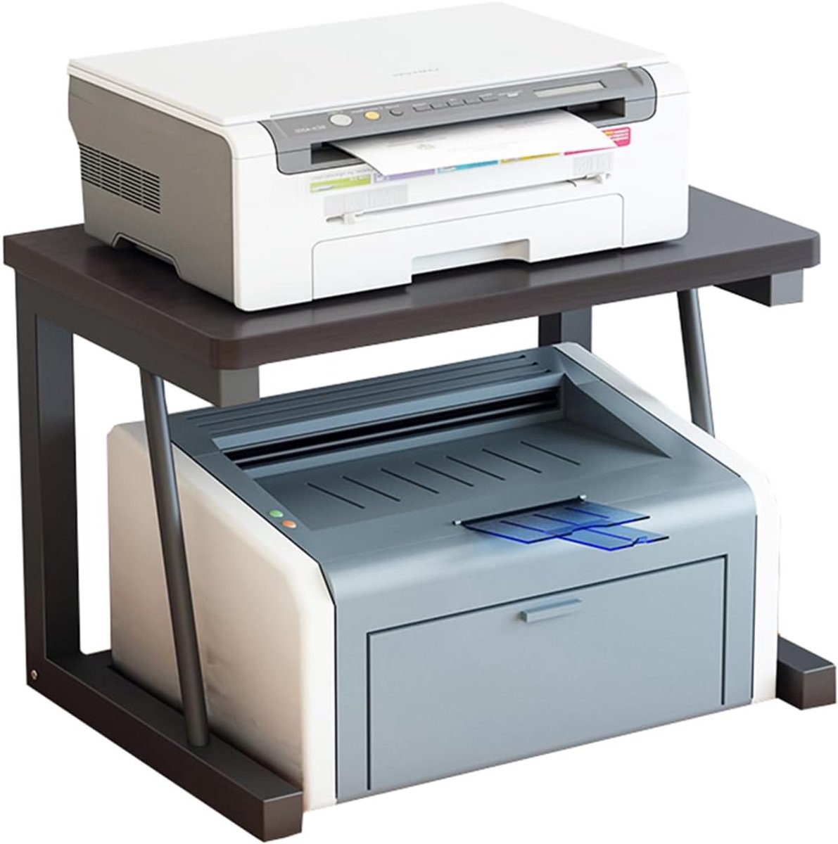 Printerstandaard - Bureau Organizer - Thuis Kantoor - Dubbele Laag - 57 x 38 cm - Zwart
