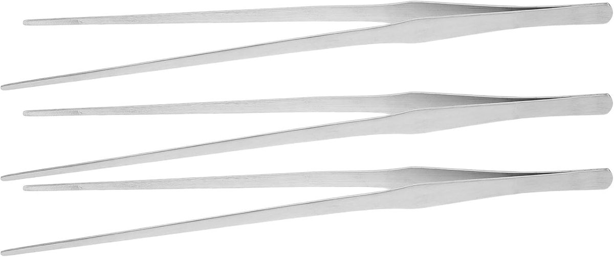 Reptielenvoeder Tongs - Aquarium Gereedschap - Voeren en Onderhoud - Roestvrij Staal - 38cm Lengte - Zilver