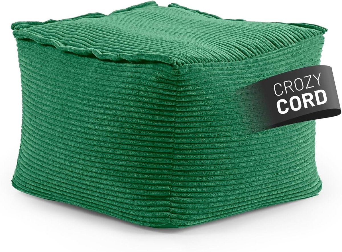 Zitzak Poef - Beanbag Zitkussen - Modulaire Bank - Wasbare Hoes - 54x54x40 cm - Donkergroe