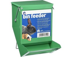 Voerbak Dieren - Voer Dispenser - Kooi Voeding - Verstelbare Haken - 18 cm Hoog - Groen