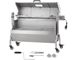 Seth Select Houtskool Spit Grill, Rotisseriegrill, Draaispit barbecue, Roterende grill, Elektrische motor, 46 inch, Zwart