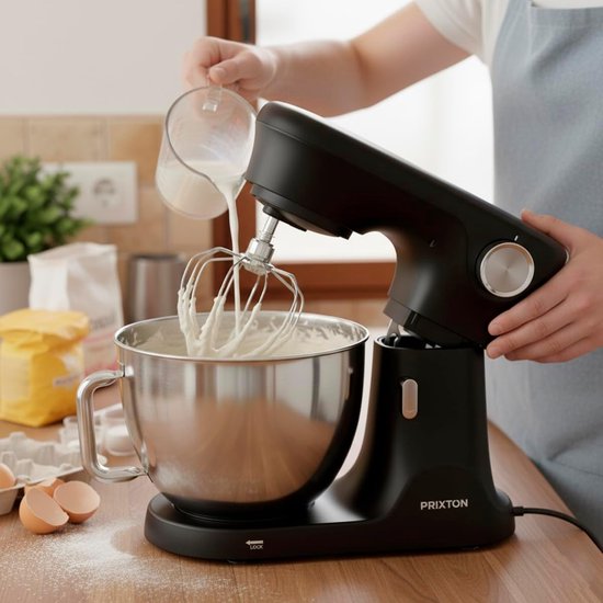 Keukenmachine - Kneedmachine Mixer - Bakken en Koken - Krachtige 2000W Motor - 8 Liter Kom - Zwart van Merkloos — afbeelding 4