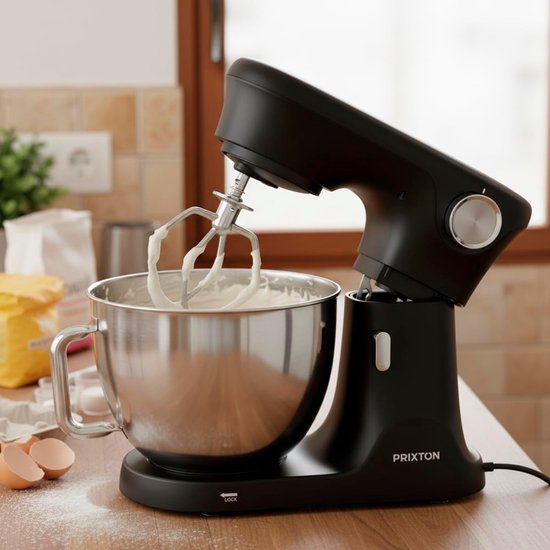 Keukenmachine - Kneedmachine Mixer - Bakken en Koken - Krachtige 2000W Motor - 8 Liter Kom - Zwart van Merkloos — afbeelding 2