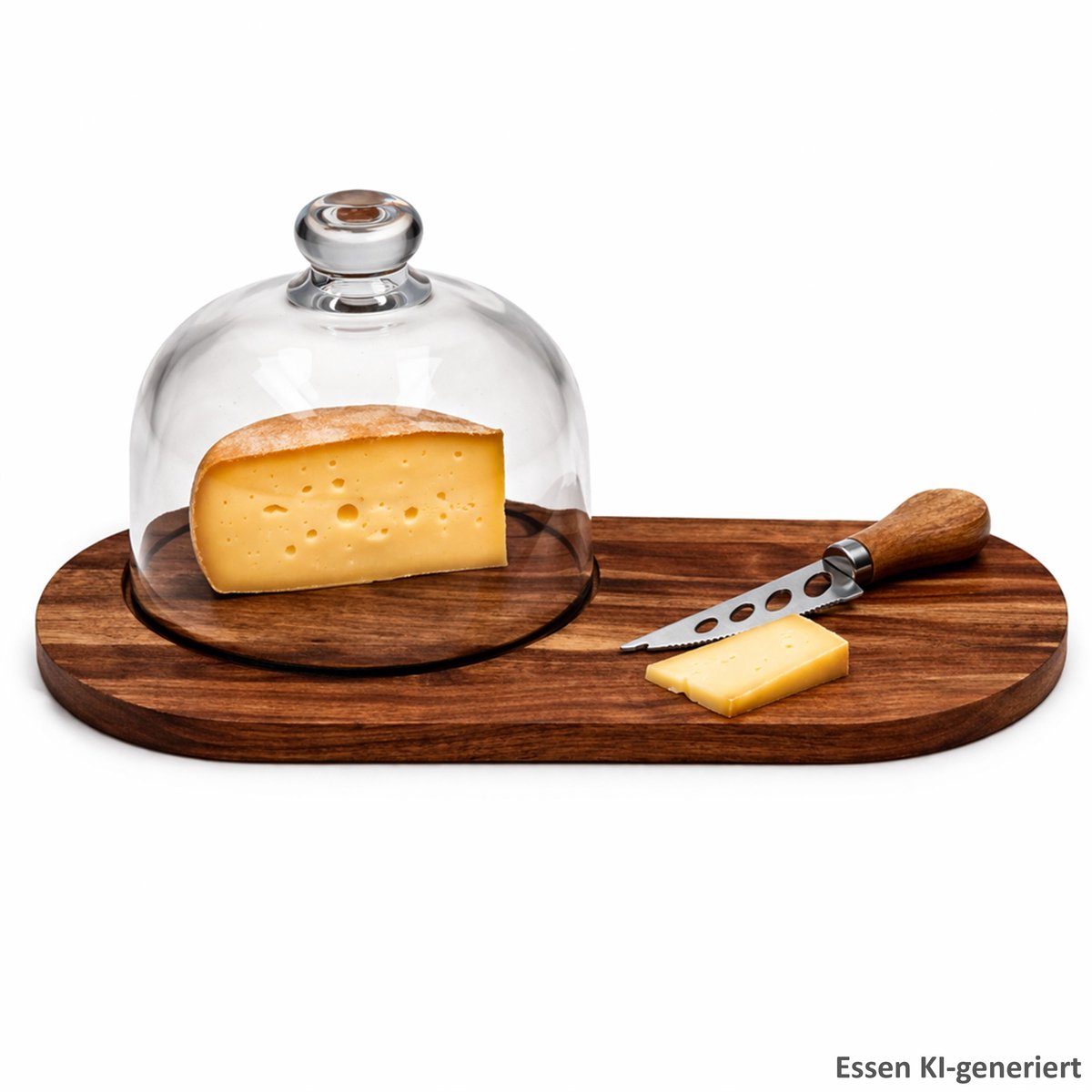 3-delige set Brie kaasplank met glazen stolp en mes – 278001200