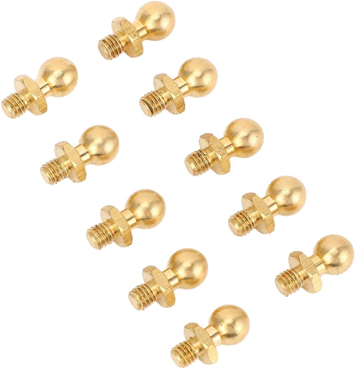 Allecto - M3 Ball Head Schrauben - 10 stuks - Messing - Flexibel ontwerp - Modelauto's - Geschikt voor 1/10, 1/24, 1/18 - Kleur: goud