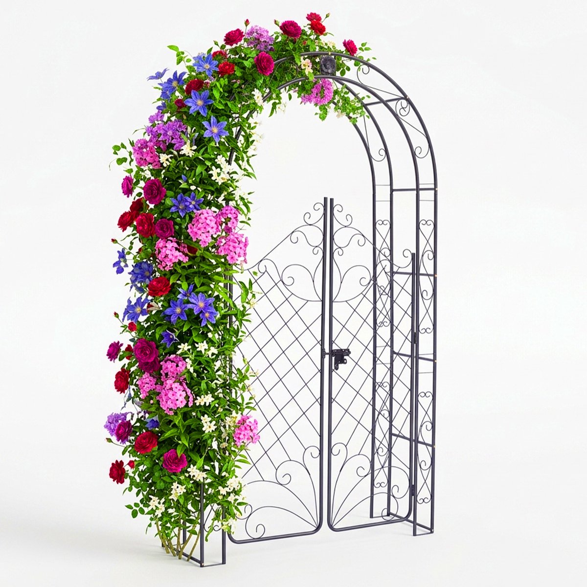 rozenboog - zwart - 120x220x40 cm - voor klimplanten