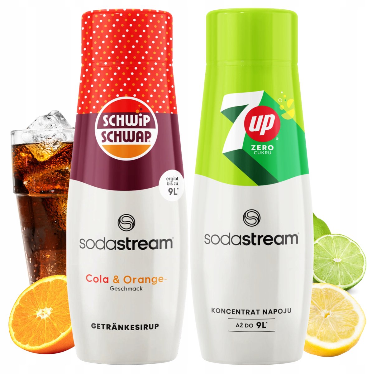 SODASTREAM Shwip Shwap - Syroop Set - Cola en Sinaasappel - 7UP Free - Zonder Suiker
