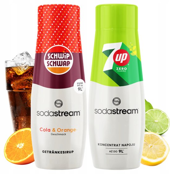 SODASTREAM Shwip Shwap - Syroop Set - Cola en Sinaasappel - 7UP Free - Zonder Suiker
