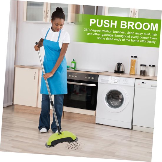 Handmatige Vloerreiniger - Veegmachine Stofzuiger - Snel Huis Schoonmaken - Verstelbare Lengte - 39x19 cm - Groen van Merkloos	 — afbeelding 2