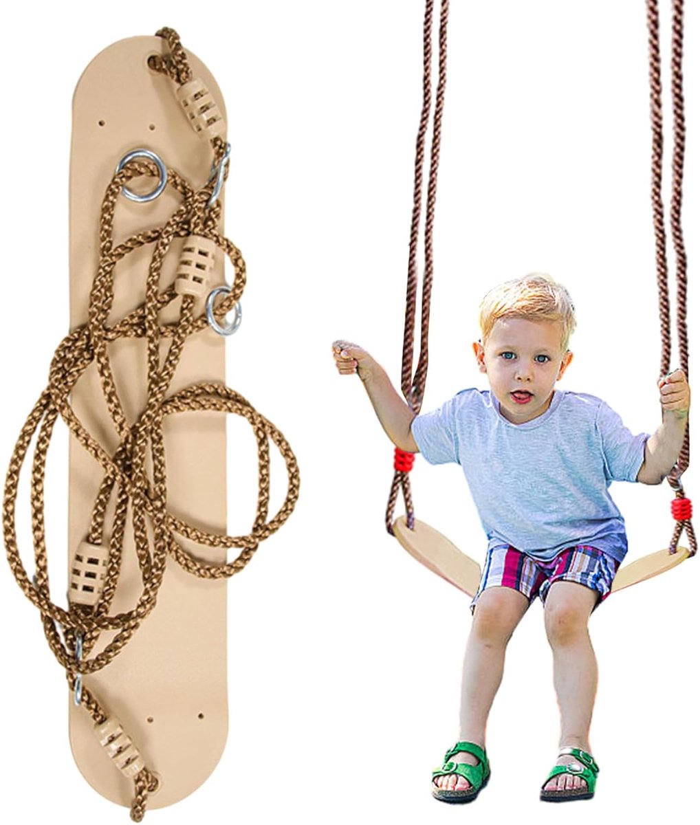 Kinderzitje Schommel - Speelzitje Tuin - Buiten Spelen - EVA Soft Board - 9.4 x 14.8 cm - Willekeurig