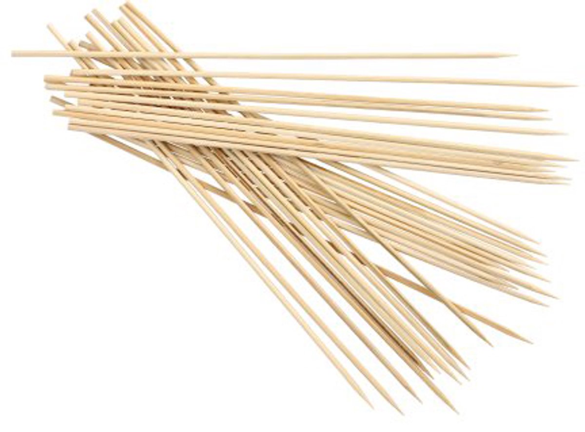 10x 1000 Sjasliekstokjes bamboe pure Ø 3 mm · 25 cm