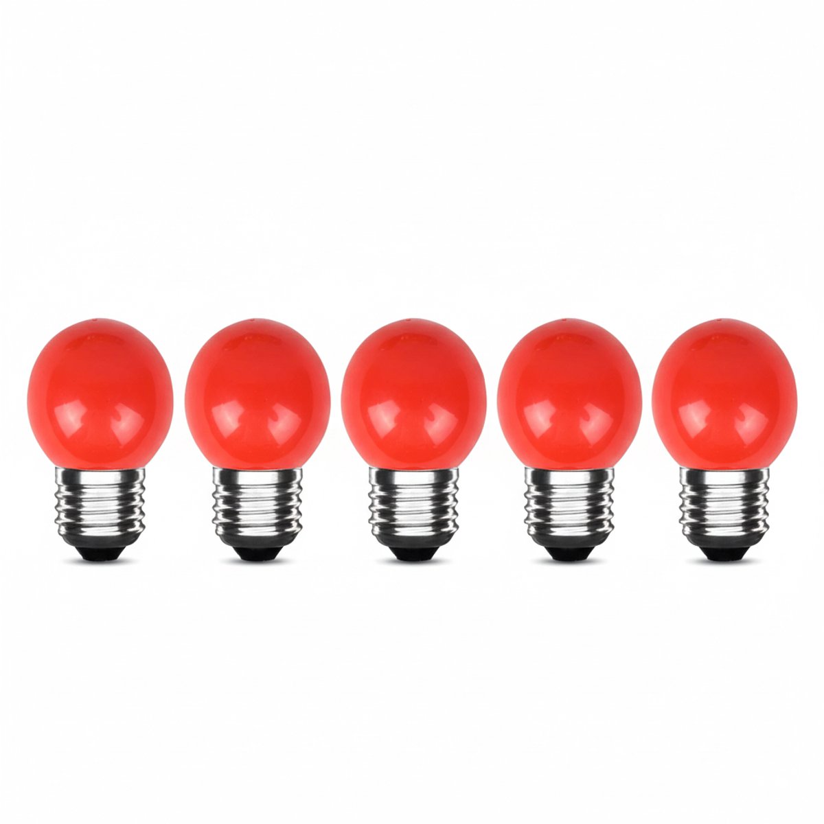 LED Kogellamp E27 Rood - 300 lumen - 3W - IP20 - G45 - 230V - 5 stuks