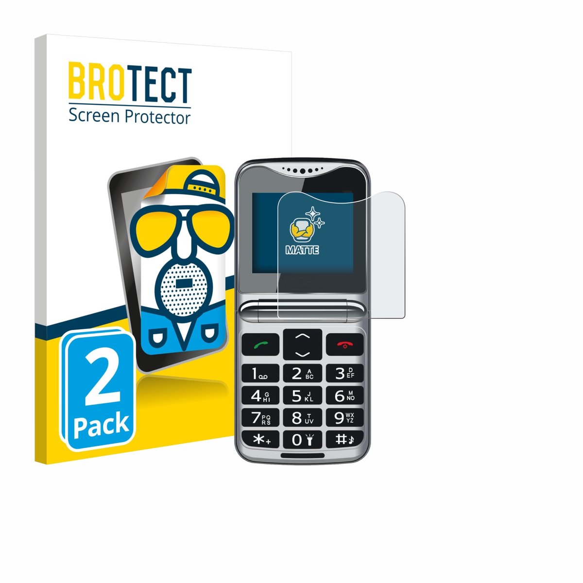 BROTECT - Screenprotector voor bea-fon Fold 10 LTE - Folie Beschermfolie matte 2 Stuks
