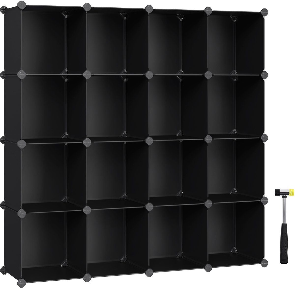 SONGMICS - Kubus Kast - Set van 16 Stapelbare Kubussen - Gemaakt van PP-Kunststof