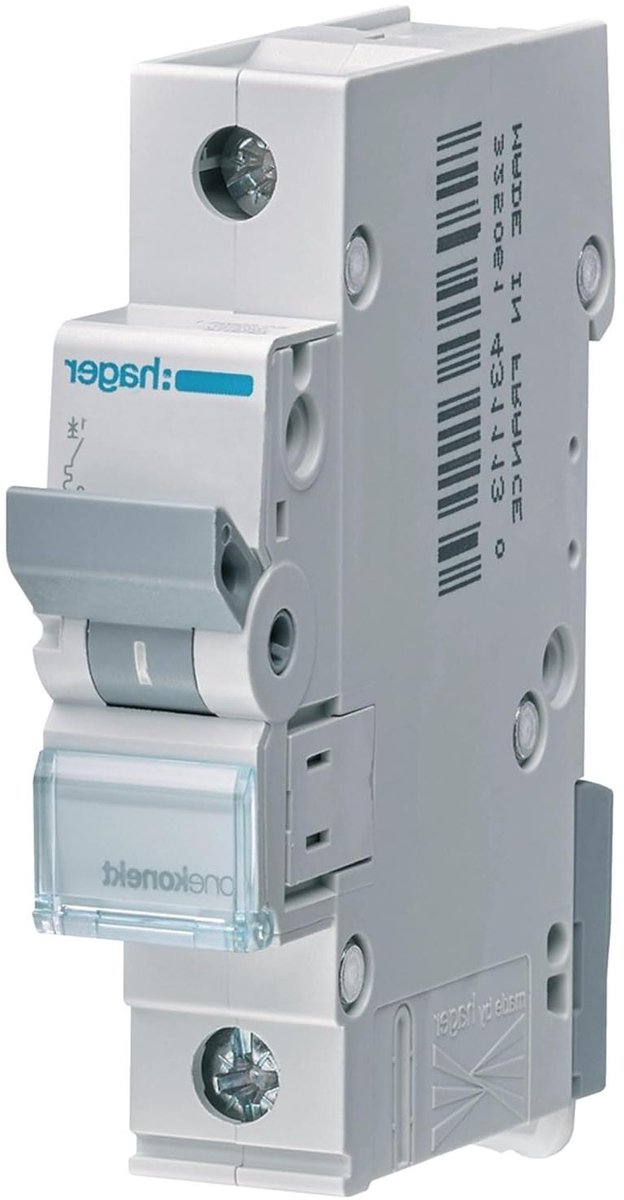 Mini-stroomonderbreker - Automatische zekering - Elektrische beveiliging - C-karakteristiek - 1 Modul