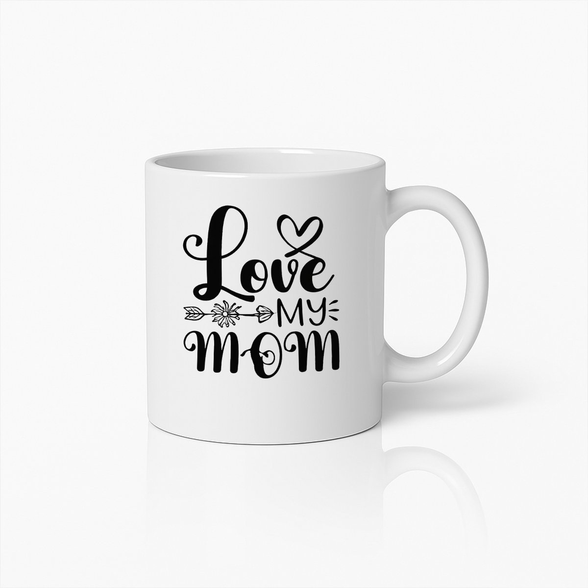 Love My Mom Koffiemok - Lief Moederdag Cadeau - Keramische Witte Mok - 330ml