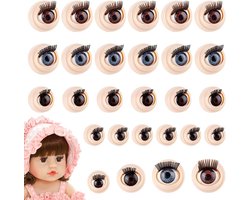 Veiligheid Ogen - Poppen Ogen - Amigurumi Knutselen - Met Wimpers - 13.5 x 12 mm - Multicolor