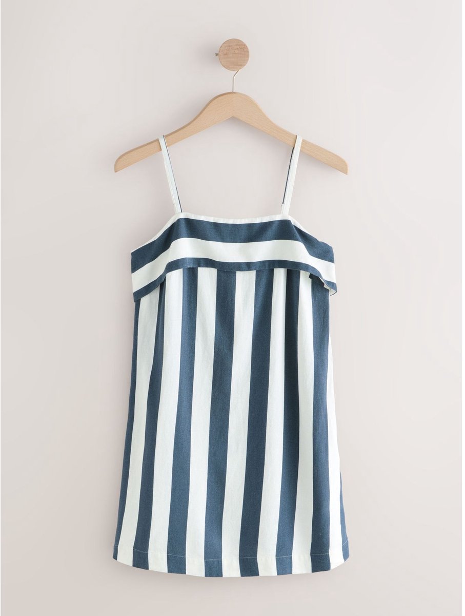 Next Dames - Minizomerjurk met omslagen en smalle bandjes - Blauw