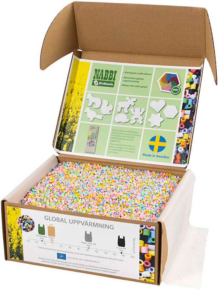Creativ Company strijkkralen BioBeads pastelkleuren milieuvriendelijk 55000 stuks.