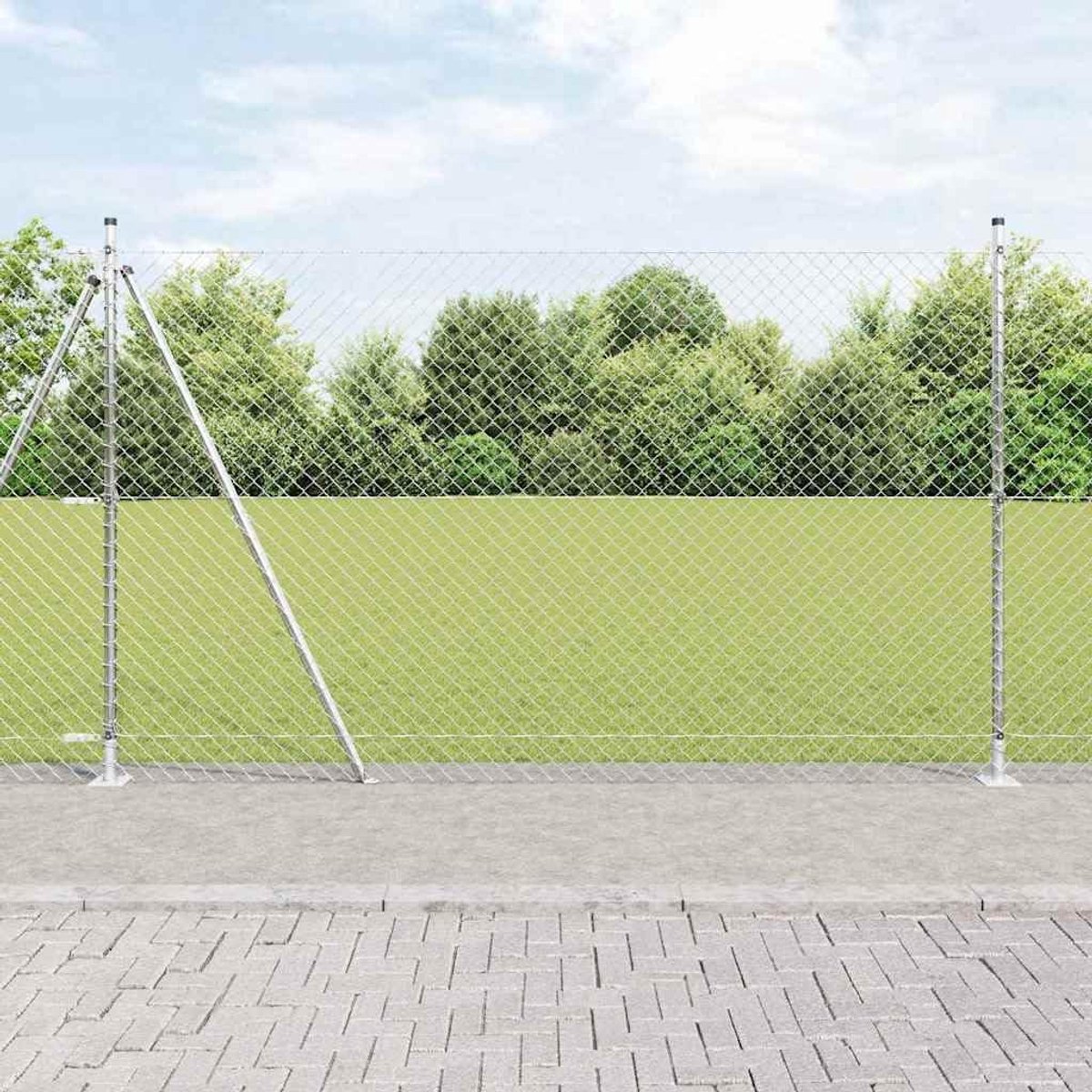 Hekpalen Set - Tuinpalen Paaltjes - Terras Afscheiding - Weerbestendig Poedercoating - 1.6 Meter Hoog - Zilver