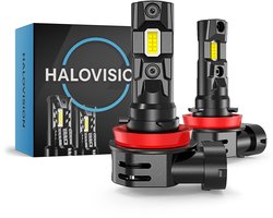 HaloVision Turbo LED Koplampen H8 H9 H11 H16 – 25W 30000Lm 6000K Helder Wit – Canbus Plug en Play Mistlamp Dimlicht LED Set van 2 Autolampen
