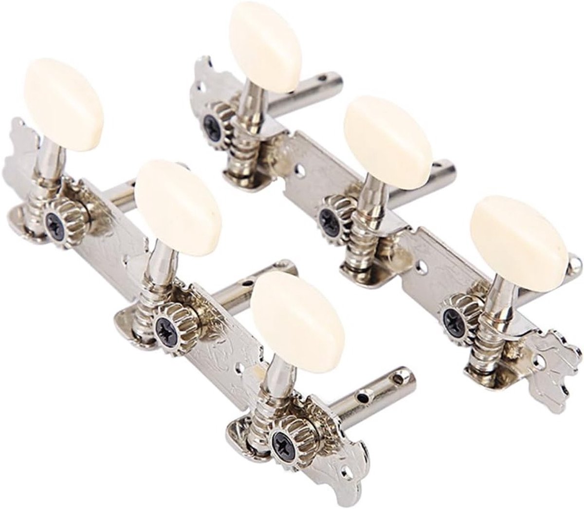 Set van 1 Set Akoestische Stemmechanieken, Tuning Pegs en Sleutels voor Akoestische Gitaren, Ukuleles en Klassieke Gitaren (Wit)