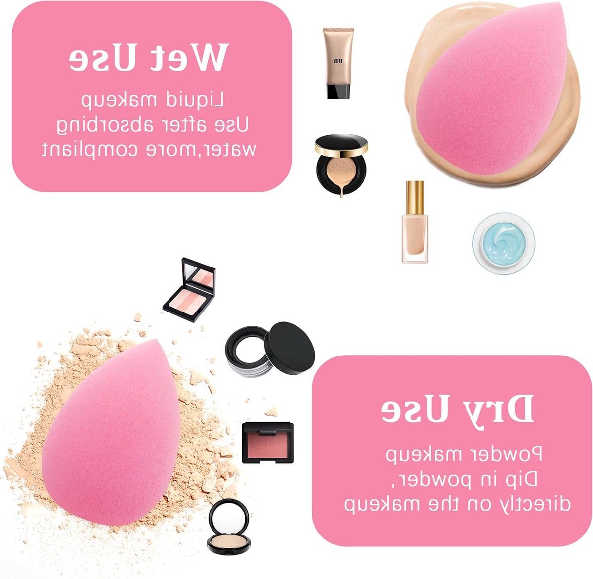 24 Stuks Mini Makeup Sponzen voor Foundation en Poeder - Kleurrijke Blender Pads voor Cosmetica en Make-up Applicatie