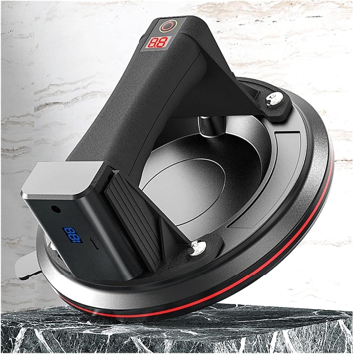 Elektrische Vacuüm Sucker - Zuignap Krachtlifter - Zware Objecten Verplaatsen - LED Real-time Display - 8 Inch - Zwart