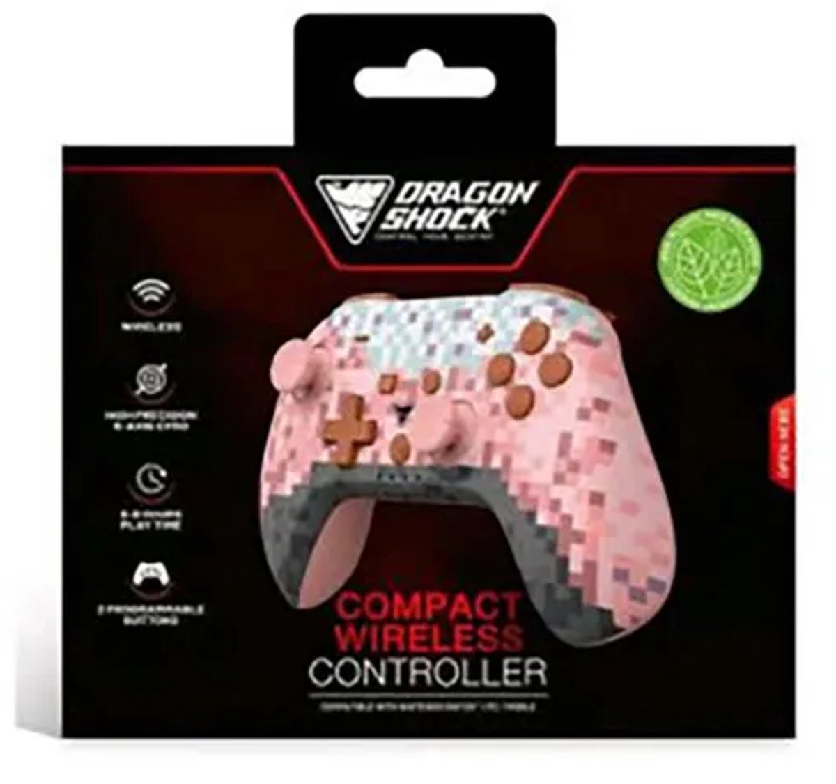 DragonShock - PopTop Compacte Bluetooth Draadloze Controller Roze Kubus voor Switch en Switch OLED thumbnail 2