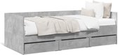 vidaXL - Slaapbank - met - lades - zonder - matras - 100x200 - cm - betongrijs