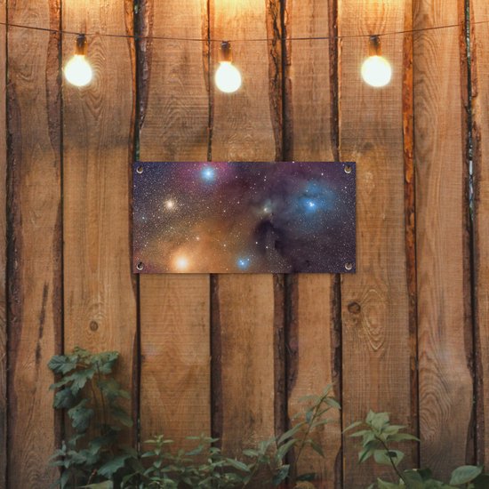 Affiche de jardin Univers - Etoiles - Couleurs - Garçons - Filles - Enfants - 60x30 cm - Toile jardin - Affiche extérieure
