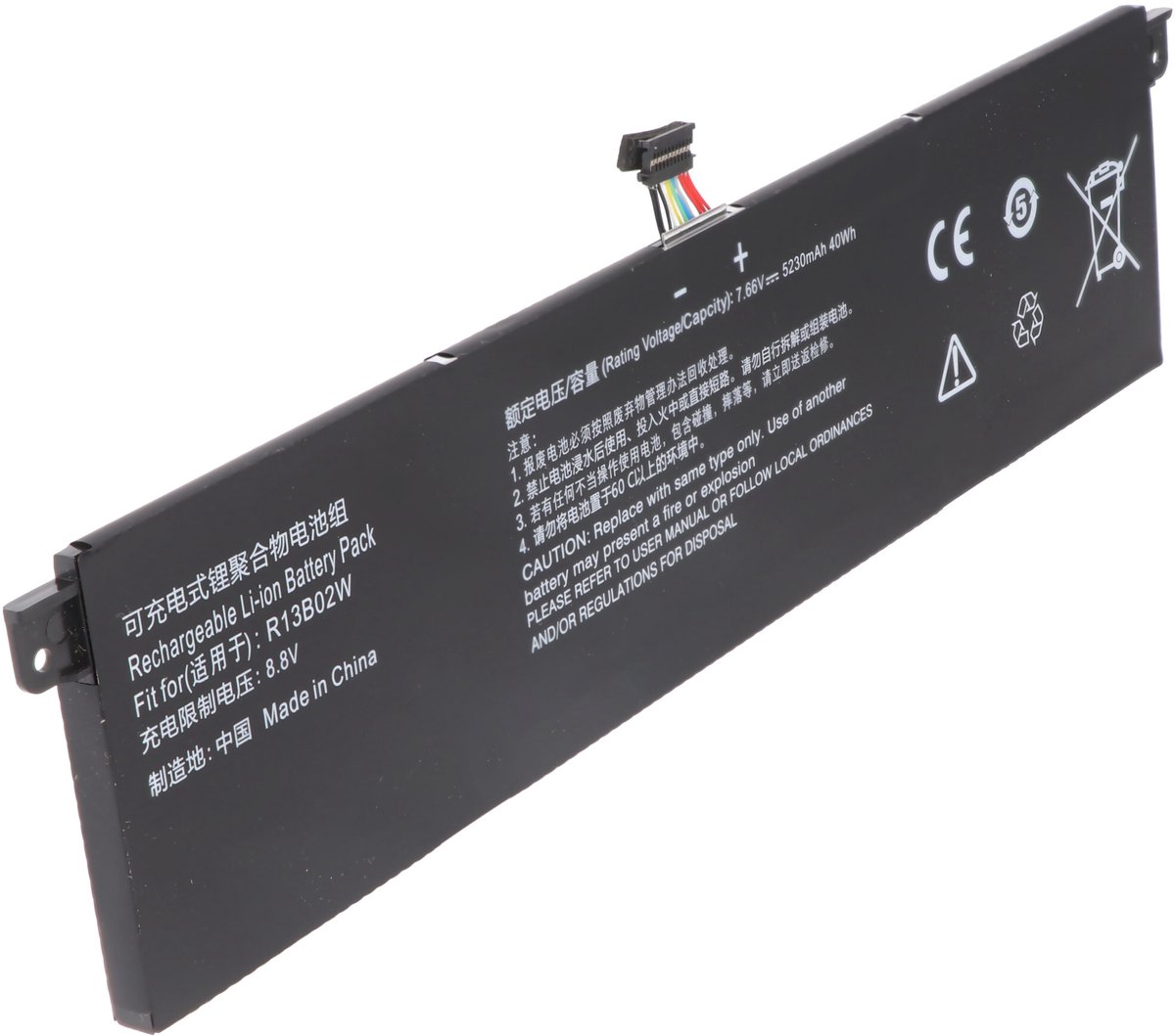Accu geschikt voor Xiaomi Mi Notebook Air 13.3 2018, Li-Polymer, 7.6V, 5130mAh, 39Wh