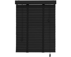 Houten Jaloezieën - Raambekleding Gordijnen - Privacy en Lichtcontrole - Eenvoudige Installatie - 60x180 cm - Zwart