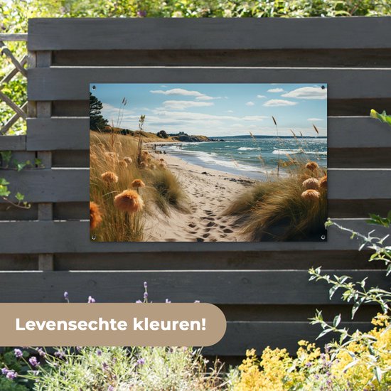 Affiche de jardin - Toile de jardin - Posters de jardin extérieur - Plage - Dunes - Ammophile - Mer - Sable - 120x80 cm - Jardin