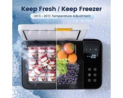 Auto Koelkast - Koelbox - Mini Koelkast - Draagbare - 21L - met Digitale Display en Ingebouwd Paneel - Compacter en Energiezuinig Koelen - Mini Fridge - voor Reis, Camping en Vacatures
