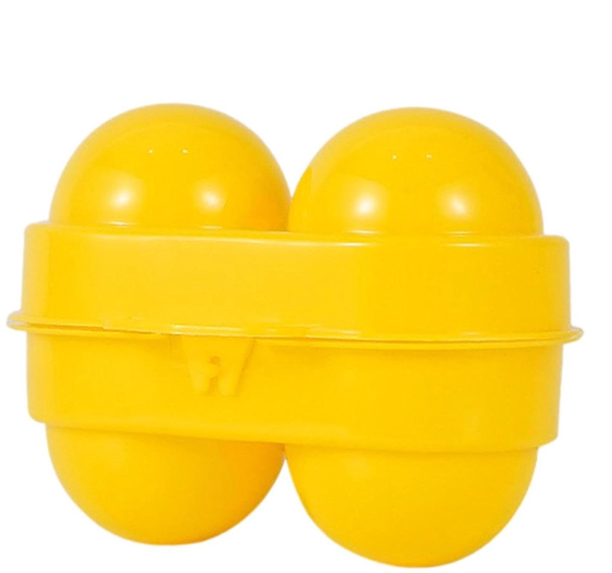 Eierbox voor 2 - Eierhouder Transport - Onderweg Opbergen - Veilige Sluiting - 10x7x6 cm - Geel