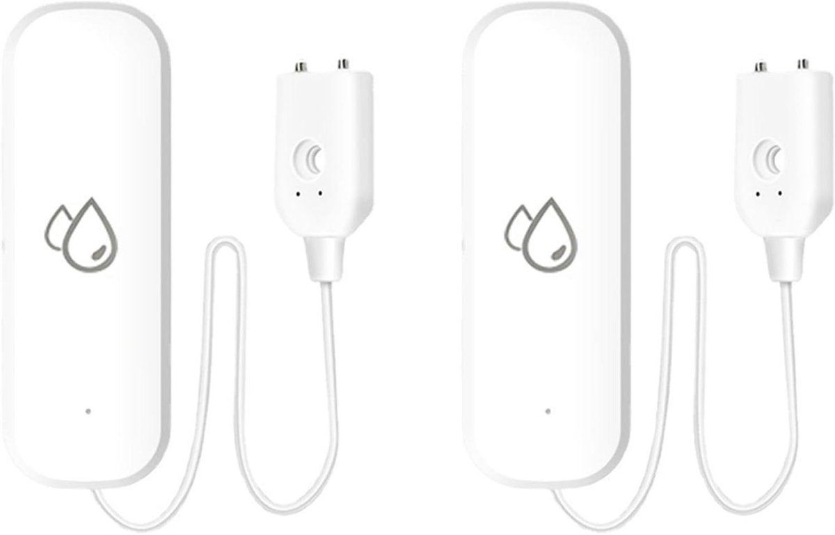 Waterlekkage Sensor - Overstroming Detector - Huis Beveiligen - Snelle Detectie - 2 stuks - Wit