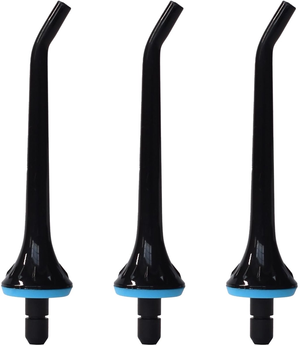3 Stuks Vervangende Spuitkoppen - Geschikt voor Oralfree, Nicwell, Nicefeel, COSLUS, Mospro & Zerhunt - Zwarte Mondirrigator Nozzles
