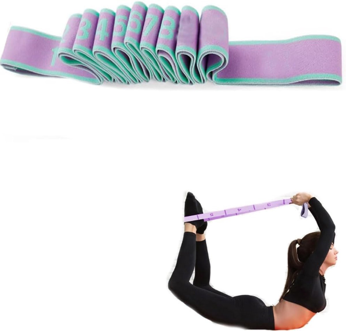 Elastic Exercise Band - Fitness Band - Resistance - Yoga - Loop - Pilates - Physiotherapie - Stretching (85 x 4 cm)