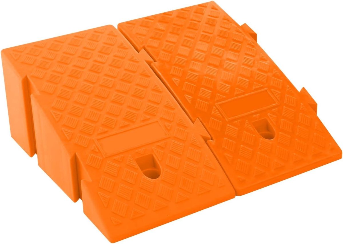 Stoeprandhellingen - Oprijplaten Drempels - Overwinnen van Obstakels - Zeer Belastbaar - 45 x 25 x 19 cm - Oranje
