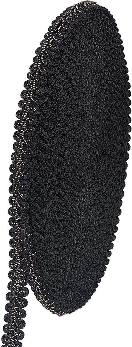 15 Yards Gimp Braid Trim 12mm Metallic Polyester Woven Versiering voor Kostuums, DIY Knutselen, Naaiwerk en Gordijnen, Zwart